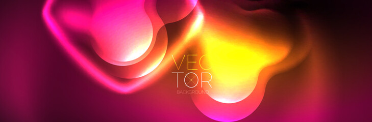 Magic neon glowing lights abstract background wallpaper design, vector illustration
