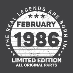 The Real Legends Are Born In February 1986 Birthday Quotes Bundle, Birthday gifts for women or men, Vintage birthday shirts for wives or husbands, anniversary T-shirts for sisters or brother