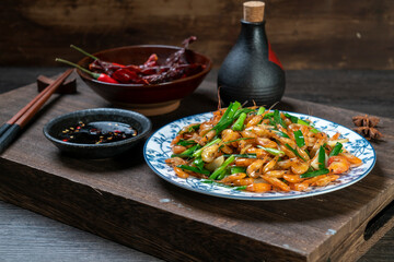 Chinese food, delicious fried shrimp