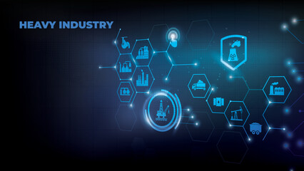 heavy industry icon concept – engineering, oil and construction industry – vector illustration EPS 10