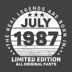 The Real Legends Are Born In July 1987 Birthday Quotes Bundle, Birthday gifts for women or men, Vintage birthday shirts for wives or husbands, anniversary T-shirts for sisters or brother