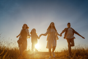 Happy family in the park