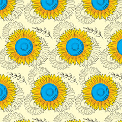 sunflower grain pattern oil seeds Ukraine floral line