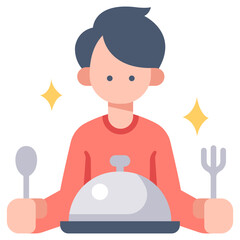 men client and meal icon