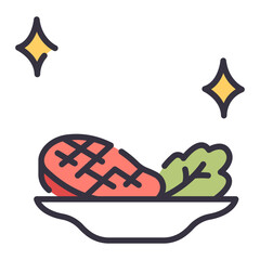 steak on dish icon