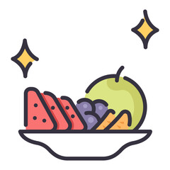 fruits on dish icon
