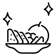 fruits on dish icon