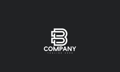 minimal digital letter B logo template