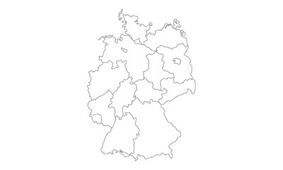 white background of German map with line art design