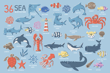 Sea illustration © monkik