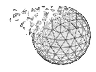 Three-dimensional sphere isolated on white background. 3D illustration.