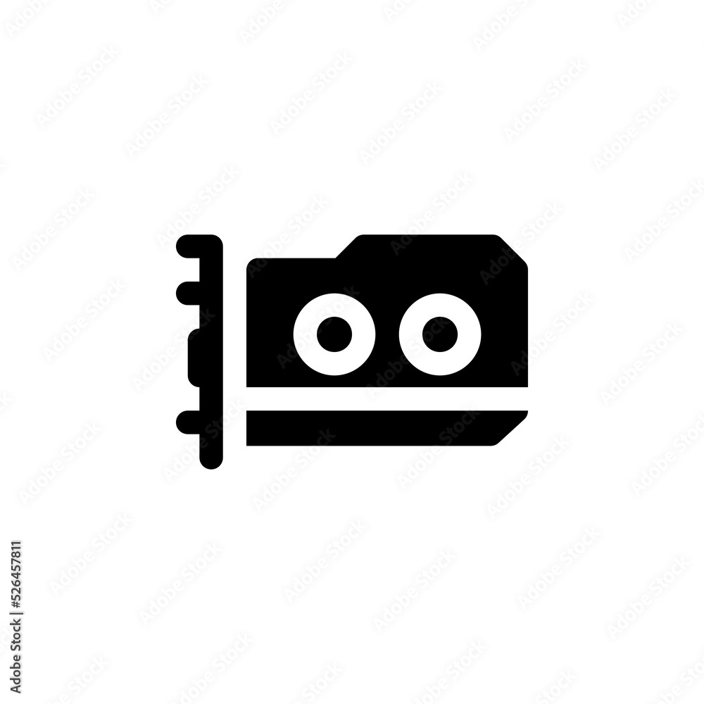 Fototapete gpu vector icon. computer component icon solid style. perfect use for logo, presentation, website, and more. simple modern icon design solid style