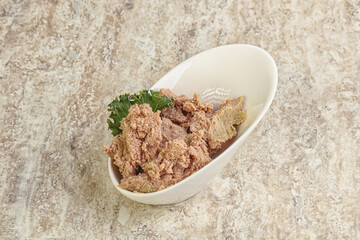 Liver pate in the bowl