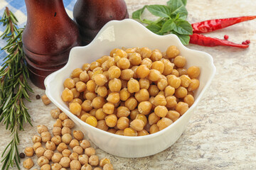 Boiled chickpea in the bowl