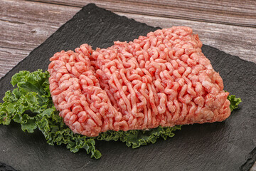 Raw pork minced meat for cooking