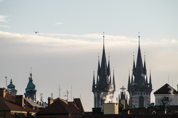 View of the main towers of the Prague Cathedral