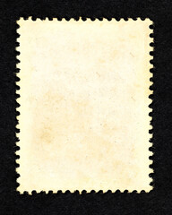 Retro vintage brown ornate border in the frame of an old postage stamp, with blank space for text.