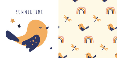 Dragonfly and snail pattern