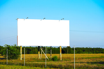 blank advertising billboard mockup. template for design. advertising billboard at sunset. large...