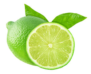 Green lime with cut in half