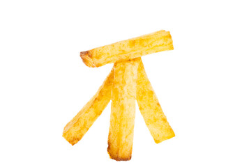 fried potatoes isolated