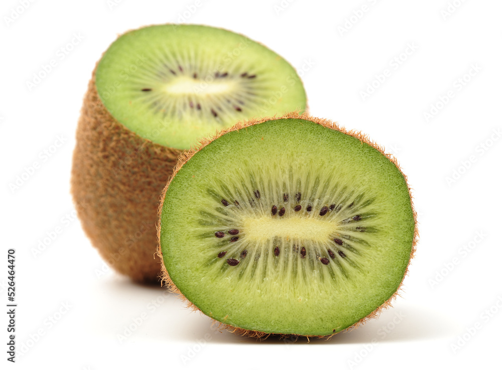 Wall mural fresh long kiwi isolated on white background