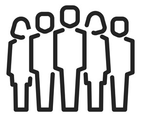 People standing together icon. Team symbol in simple line style