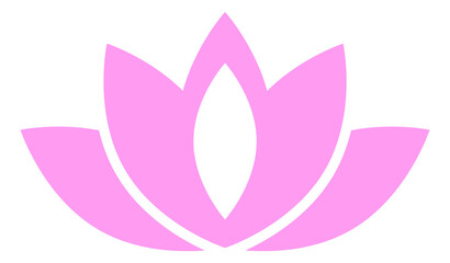 Lotus logo. Zen flower. Pink petal icon