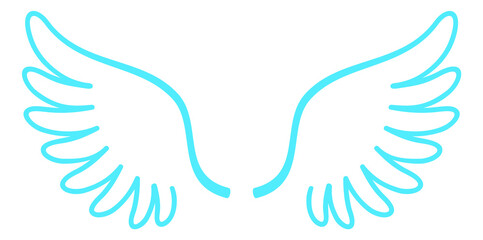 White feathered wings icon. Angel wing logo. Purity symbol