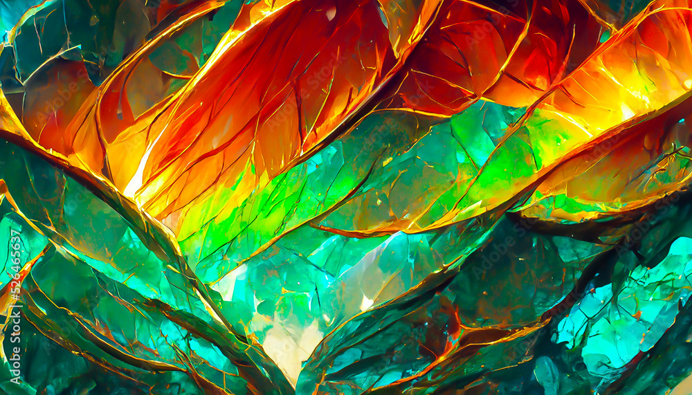 Poster 3d render gemstone texture of the precious crystal background. copy space.