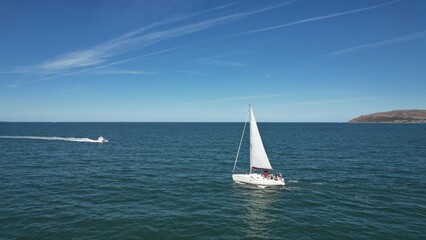Obraz premium Boating and sailing in Conwy Morfa, Conwy, Wales