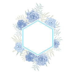 rose flower watercolor frame decoration