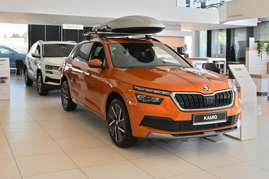 Gdansk, Poland - August 27, 2022: New Model Of Skoda Kamiq Presented In The Car Showroom Of Gdansk