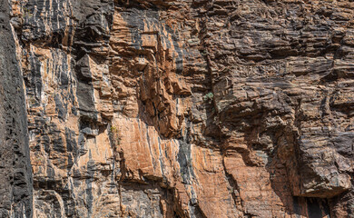 Rock wall on Gran Canaria. Gran Canaria mountains with steep rocky mountain side