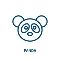panda icon from animals collection. Thin linear panda, animal, bear outline icon isolated on white background. Line vector panda sign, symbol for web and mobile