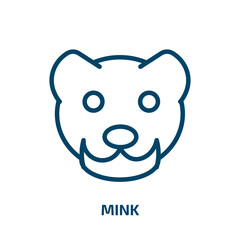 Naklejka premium mink icon from animals collection. Thin linear mink, mammal, zoo outline icon isolated on white background. Line vector mink sign, symbol for web and mobile