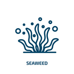 seaweed icon from animals collection. Thin linear seaweed, collection, underwater outline icon isolated on white background. Line vector seaweed sign, symbol for web and mobile