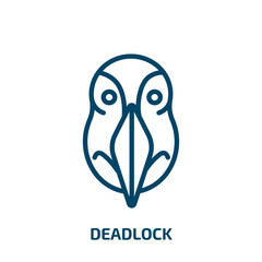 deadlock icon from animals collection. Thin linear deadlock, business, way outline icon isolated on white background. Line vector deadlock sign, symbol for web and mobile