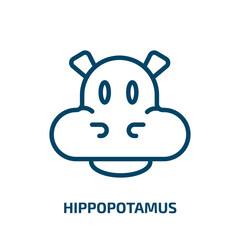 hippopotamus icon from animals collection. Thin linear hippopotamus, zoo, wild outline icon isolated on white background. Line vector hippopotamus sign, symbol for web and mobile