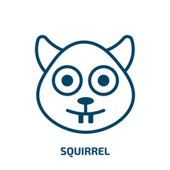 squirrel icon from animals collection. Thin linear squirrel, rabbit, fox outline icon isolated on white background. Line vector squirrel sign, symbol for web and mobile
