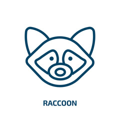 raccoon icon from animals collection. Thin linear raccoon, animal, wild outline icon isolated on white background. Line vector raccoon sign, symbol for web and mobile