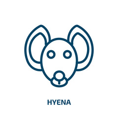 hyena icon from animals collection. Thin linear hyena, animal, mammal outline icon isolated on white background. Line vector hyena sign, symbol for web and mobile