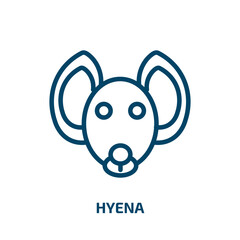 hyena icon from animals collection. Thin linear hyena, animal, mammal outline icon isolated on white background. Line vector hyena sign, symbol for web and mobile