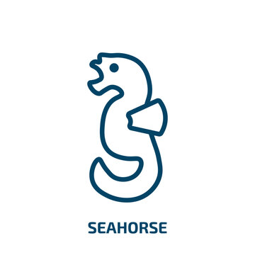 seahorse icon from animals collection. Thin linear seahorse, water, ocean outline icon isolated on white background. Line vector seahorse sign, symbol for web and mobile