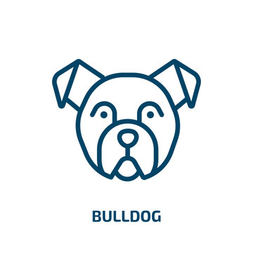 bulldog icon from animals collection. Thin linear bulldog, pet, animal outline icon isolated on white background. Line vector bulldog sign, symbol for web and mobile