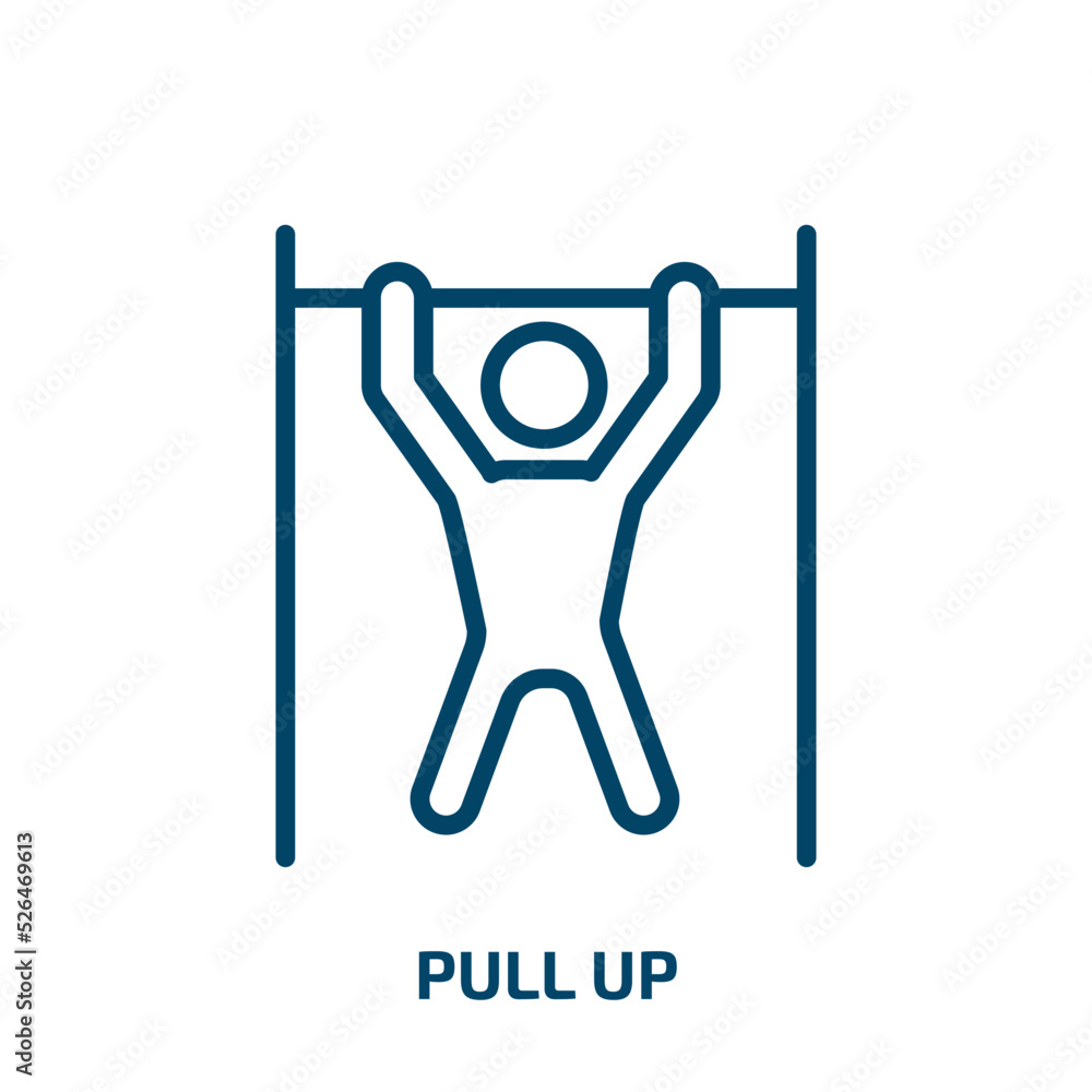 Poster pull up icon from army and war collection. thin linear pull up, up, pull outline icon isolated on wh