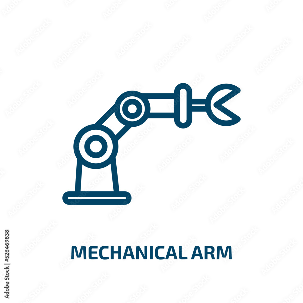 Poster mechanical arm icon from artificial intelligence collection. thin linear mechanical arm, mechanical,