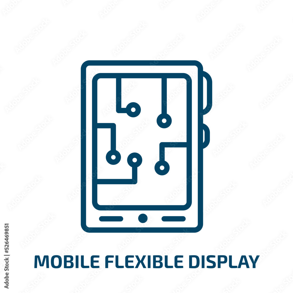 Poster mobile flexible display icon from artificial intellegence and future technology collection. thin lin
