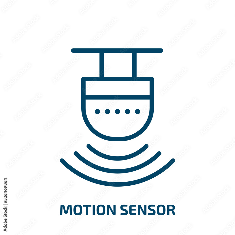 Poster motion sensor icon from artificial intellegence and future technology collection. thin linear motion