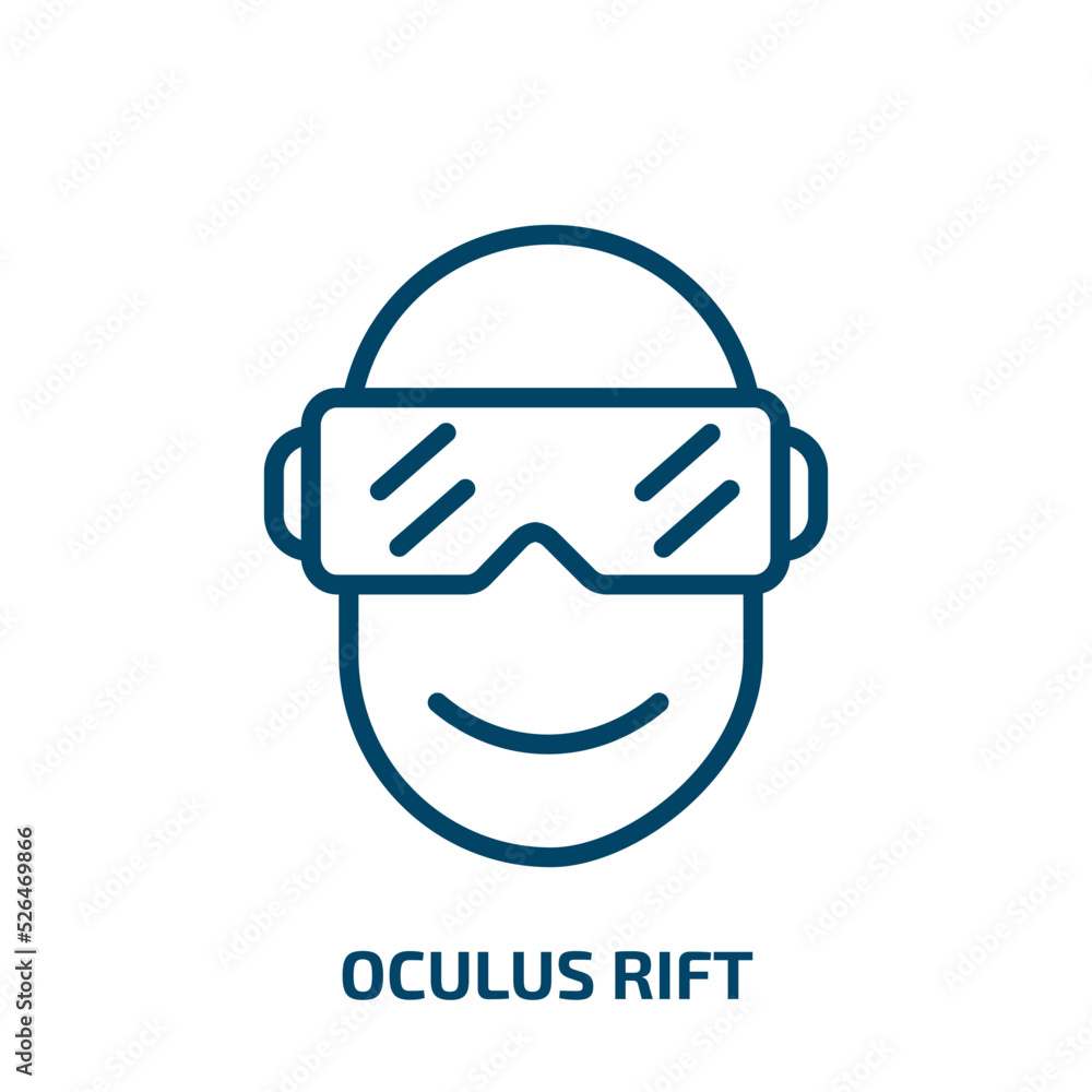 Poster oculus rift icon from artificial intellegence and future technology collection. thin linear oculus r